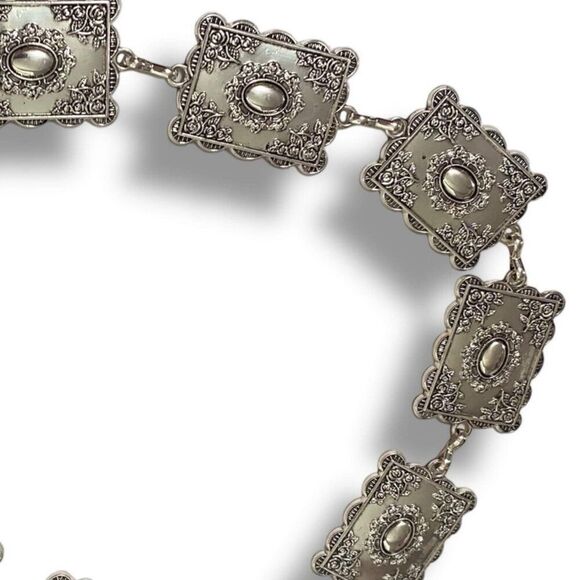 Silver Metal Link Western Concho Belt - NEW - Picture 3 of 3